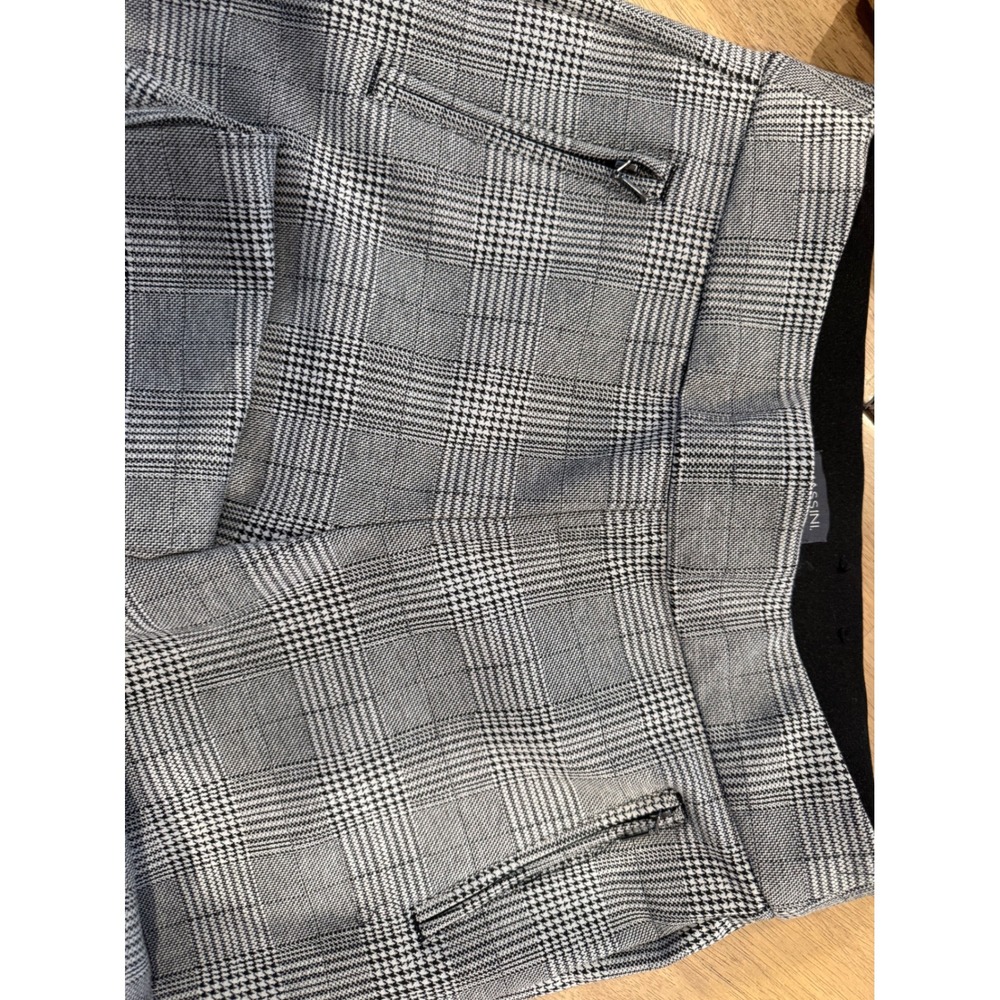 Massini Womens Grey Glen Plaid Pull On Dress Pants Size M Tapered Leg Stretch